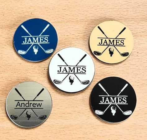 Personalised Custom Monogram Name Golf Ball Marker Great Birthday, Christmas or Father's Day Gifts For Golfers Golf Monogram, Golf Drills, Golf Ball Markers, Gifts For Golfers, Father's Day Gifts, Ball Markers, Monogram Fonts, Custom Monogram, Golf Ball