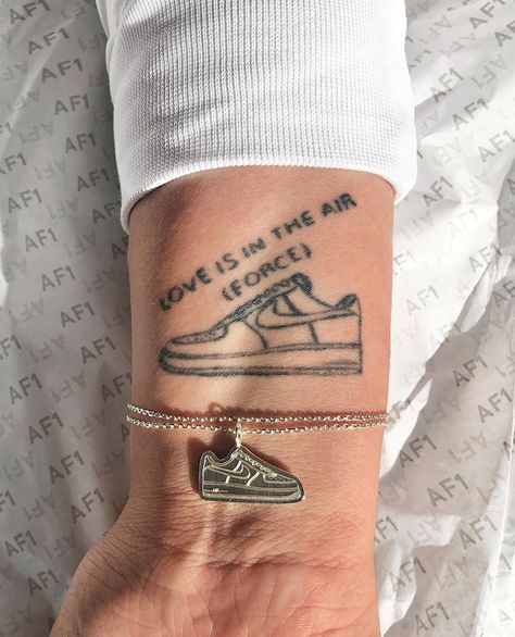 Air Force 1 Tattoo, Air Force Tattoo, Nike Tattoo, Hypebeast Fashion, Love In The Air, Zodiac Tattoos, Small Tattoos For Guys, 1 Tattoo, Love Is