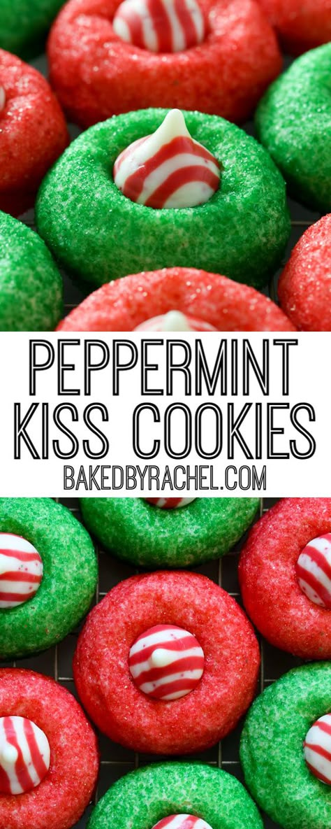 Peppermint Grinch Cookies, Candy Cane Peppermint Cookies, Peppermint Blossom Cookies, Christmas Cookies With Hershey Kisses, Candy Kiss Cookies, Andes Peppermint Cookies, Peppermint Kiss Cookies Recipe, Peppermint Hershey Kiss Cookies, Peppermint Kisses Cookies