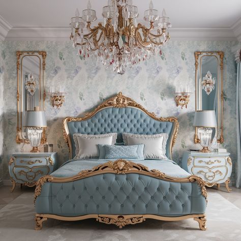 French Neoclassical House💖💖💖 Traditional Bedroom Sets, बेडरूम डिजाइन, Reka Bentuk Bilik Tidur, Luxury Bedroom Sets, Fancy Bedroom, Eastern King Bed, Luxury Bedroom Furniture, Hiasan Bilik Tidur, Cal King Bedding