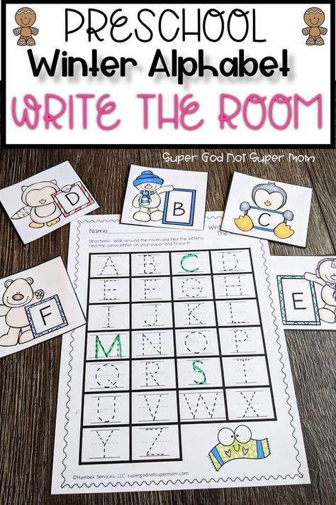 Winter Centers Kindergarten, Winter Write The Room, Winter Literacy Activities, Writing Center Preschool, Winter Literacy Centers, Centers Preschool, Winter Alphabet, Winter Kindergarten Activities, Writing Center Kindergarten