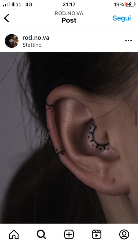 Tragus Tattoo Ear, Flower Ear Tattoo, Ear Lobe Tattoo, Tragus Tattoo, Tattoo Ear, Ear Tattoos, Tattoo Board, C Tattoo, Handpoke Tattoo