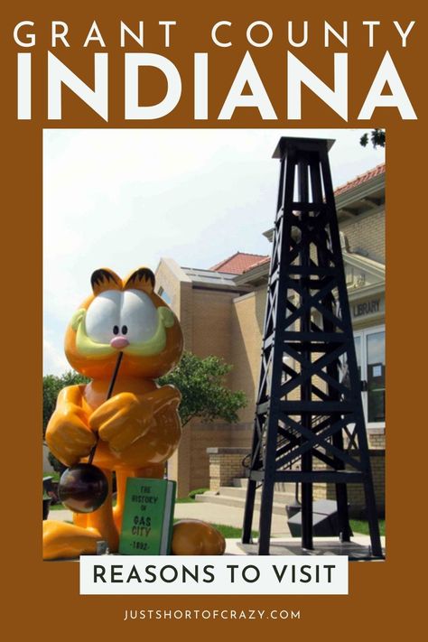 6 Reasons You Should Visit Grant County, Indiana Soon! Marion Indiana, Grant County, East Of Eden, Famous Comics, Jim Davis, River Walk, Hollywood Star, Covered Bridges, Orange Cat