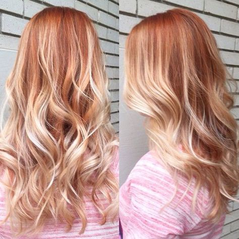 Strawberry Blonde Balayage Hair Strawberry Blonde Ombre, Red Blonde, Strawberry Blonde Hair Color, Strawberry Hair, Waves Hair, Ombre Hair Blonde, Ginger Hair Color, Red To Blonde, Blonde Waves