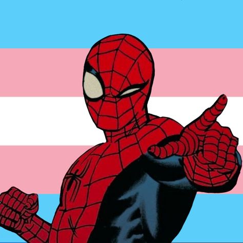 Spiderman Pride Icon, Pride Pfp Aesthetic, Rainbow Spiderman, Pfp Trans, Nonbinary Pfp, Pride Profile Picture, Pfp Spiderman, Marvel Pride, Nonbinary Art