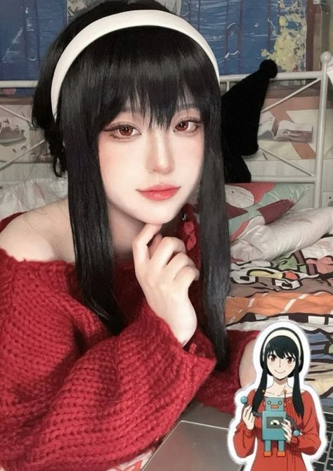 Yor Forger Cosplay Makeup, Yor Forger Makeup, Yor Cosplay, Female Cosplay Ideas, Yor Forger Cosplay, Easy Anime Cosplay, Cute Anime Cosplay, Cosplay Ideas Women, Family Cosplay