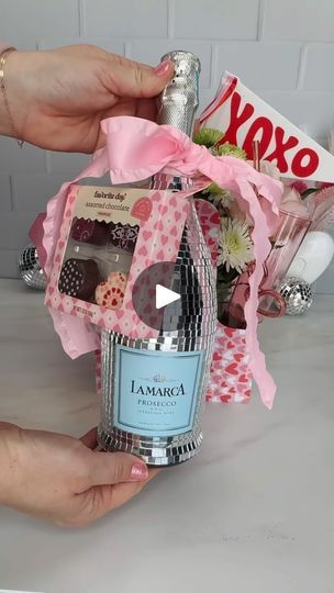 Facebook Disco Tiles, Heart Sucker, A Bouquet Of Roses, Filled Vases, Drink Carrier, Bottle Of Champagne, Happy Galentines Day, Galentines Gifts, Vday Gifts