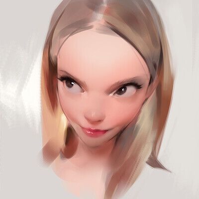 Female Portrait Illustration, Girl Looking Up, Stylised Portrait, Balloon Drawing, Anya Taylor Joy, Female Portraits, Balloon Design, Digital Art Illustration, Environment Concept Art