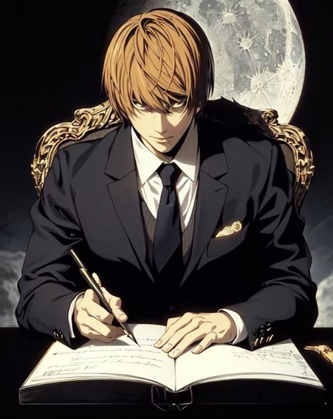 Light Yagami Official Art, Light Yagami Fanart, Kira Light Yagami, Deathnote Light, Dead Note, Yagami Light, Notes Art, L Lawliet, Light Yagami