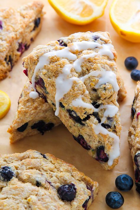 Greek Yogurt Lemon Blueberry Scones - Baker by Nature Creative Snack Ideas, Greek Yogurt Blueberry, Lemon Blueberry Scones, Blueberry Lemon Scones, Blueberry Scones Recipe, Fudge Pops, Baker By Nature, Lemon Scones, Keto Biscuits