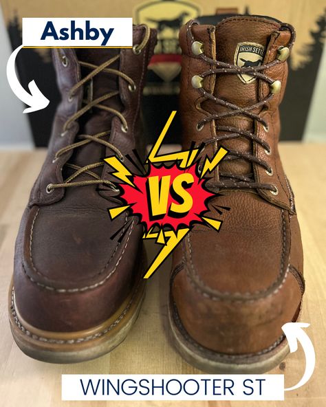 comparing two Irish Setter work boots. The Ashby and the Wingshooter ST Irish Setter Boots, Answer This Question, Irish Setter, Green Leather, Work Boots, Blog Post, Need To Know, Most Popular, Two By Two