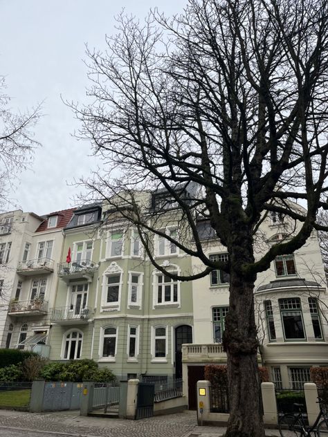 green apartment block, hamburg germany Apartments In Germany, Germany Apartments, Apartment Germany, Germany Apartment, Apartment Block, Vintage Apartment, Green Apartment, Building Aesthetic, Apartment Aesthetic