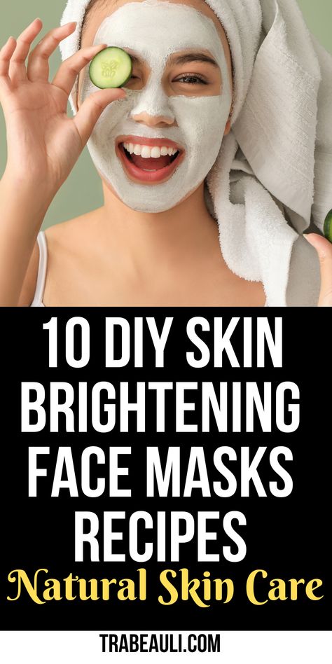 DIY Skin Brightening Natural Skin Brightener, Whitening Face Mask Homemade, How To Brighten Skin, Face Masks Recipes, Whitening Face Mask, Homemade Face Pack, Mask Recipes, Brightening Face Mask, Natural Beauty Remedies