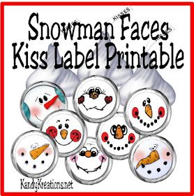 Dress up sweet Heshey Kiss bottoms with these cute Snowman Faces. This kiss label free printable will help you add a little extra fun to a Snow day, a Sledding party, or just a cold January afternoon. Cute Snowman Faces, Printable Snowman Faces, Sledding Party, Mason Jar Christmas Decorations, Christmas Decor Diy Cheap, Snowman Tags, Printable Snowman, Christmas Craft Fair, Face Template