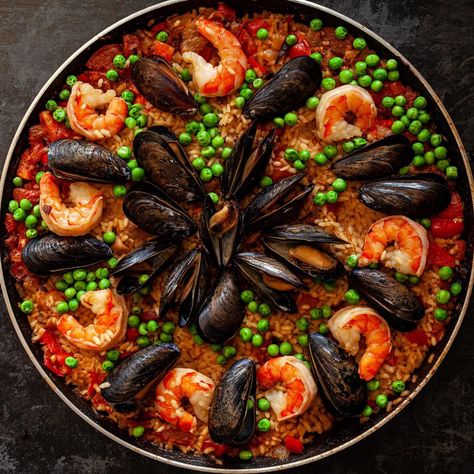 Paella Recept, Spanish Paella Recipe, Paella Recipes, Paella Recipe Seafood, Spanish Paella, Paella Valenciana, Paella Pan, Seafood Paella, Paella Recipe