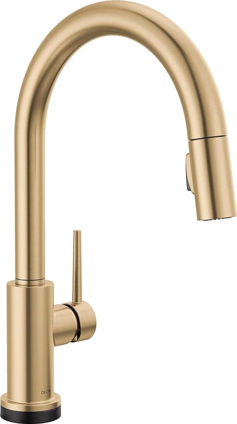 Delta Faucet Trinsic Gold Kitchen Faucet Touch, Touch Kitchen Faucets with Pull Down Sprayer, Kitchen Sink Faucet, Faucet for Kitchen Sink, Touch2O Technology, Champagne Bronze 9159T-CZ-DST, Touch On Kitchen Sink Faucets - Amazon Canada Gold Kitchen Sink, Technology Kitchen, Touch Kitchen Faucet, Delta Kitchen Faucet, Gold Kitchen Faucet, Touchless Kitchen Faucet, Gold Faucet, Gold Kitchen, Brass Faucet