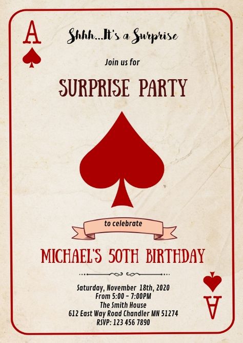 Casino Theme Party Invitations, Cards Theme Party, Casino Party Aesthetic, Birthday Invitations Card Design Ideas, Event Card Design, Casino Theme Invitations, Casino Cards Design, Poker Party Invitations, Casino Birthday Party Invitations