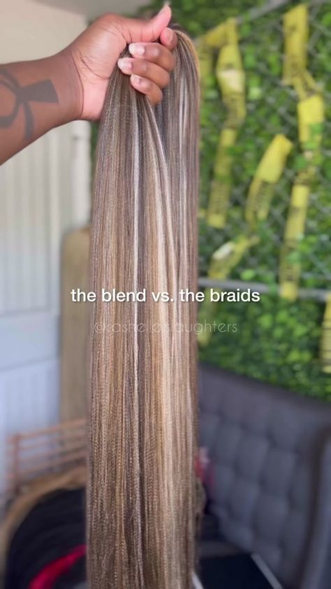 What should we name this mix? Shes giving blonde baddie 😍 #rashellesl... | braids | TikTok Ash Brown Braids Black Women, 4/27/613 Braids, Ash Blonde Box Braids, Blonde Crochet Hairstyles, Blonde Mini Twists, Blonde Braids On Black Hair, Ash Blonde Knotless Braids, Blonde Mix Braids, Ash Blonde Braids Black Women