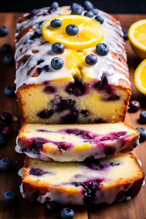 Lemon Blueberry Yogurt Loaf - That Oven Feelin Blueberry Yogurt Loaf, Lemon Blueberry Loaf, Blueberry Desserts Recipes, Lemon And Blueberry, Blueberry Loaf, Blueberry Yogurt, Resipi Kek, Lemon Blueberry Bread, Blueberry Desserts