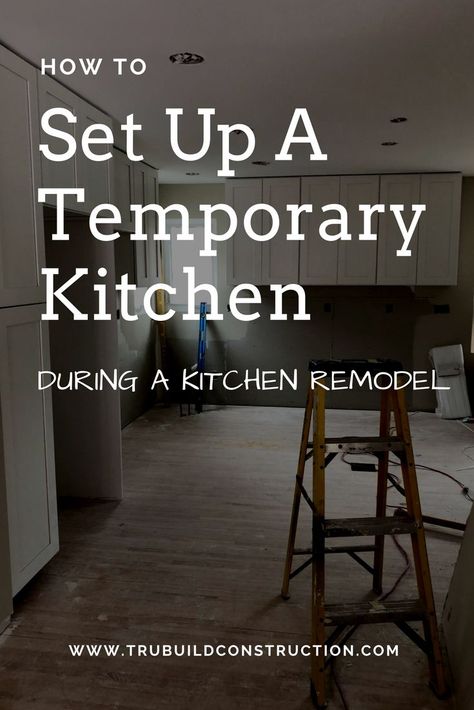 How to set up a temporary kitchen during a kitchen remodel- Our top 3 tips to make your kitchen remodel a breeze! #remodel #remodeltips #kitchenremodel #temporarykitchen Temporary Kitchen, Spending Plan, Home Improvement Loans, Beautiful Kitchen Designs, Bedroom Remodel, How To Set Up, Décor Diy, Diy Home Improvement, Remodeling Projects