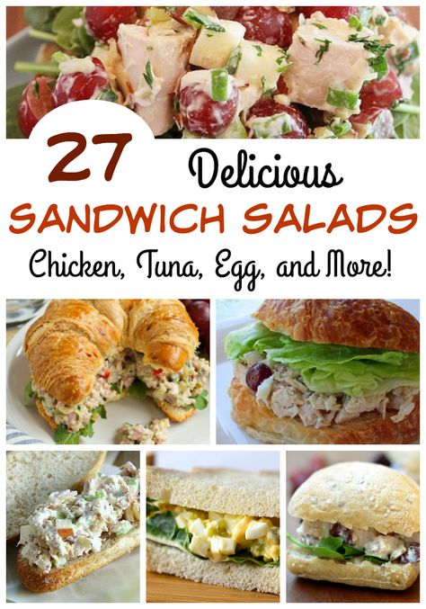 Salads Chicken, Sandwich Salad, Best Sandwich Recipes, Cold Sandwiches, Recipes Lunch, Party Sandwiches, Sandwich Fillings, Sandwiches For Lunch, Delicious Sandwiches