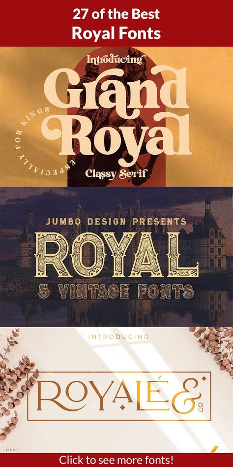 If you're looking to add a touch of luxury and elegance to your graphic designs, look no further than these 27 royal fonts. From classic typefaces like Garamond to modern calligraphy fonts, there's something here for everyone. So why not download them today and start adding some regal flair to your work? Royal Invitation, Royal Logo, Classy Fonts, Alphabet Style, Luxury Font, Modern Typeface, Elegant Logo Design, Wedding Logo Design, Modern Calligraphy Fonts