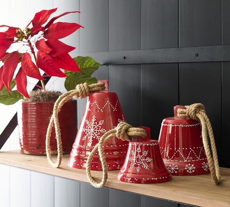 Christmas 2021: Decorations, Holiday Ornaments & Lights | Pottery Barn Pottery Barn Christmas Decor, Pottery Barn Christmas, Decor Pottery, Ceramic Bell, Holiday Stockings, Christmas Bells, Christmas Inspiration, Winter Decor, Holiday Ornaments