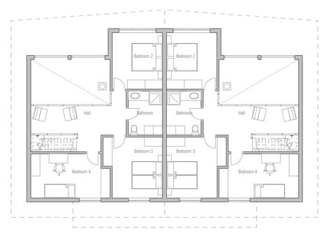 house design semi-detached-house-plan-ch9d 11 Two Bedrooms Semi Detached House Plans, Semi Detached House Plans, Hospital Floor Plan, Hospital Plans, Duplex House Plan, Three Bedroom House Plan, Bungalow Floor Plans, Affordable House Plans, Two Bedroom House