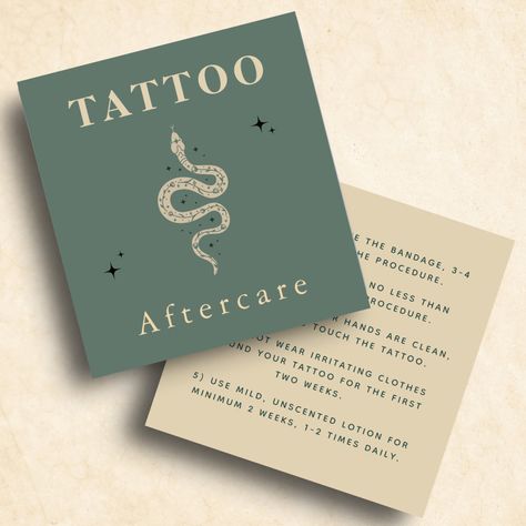 Tattoo Aftercare Instructions, Tattoo Artist Business Cards, Tattoo Shop Decor, Tattoo Studio Interior, Cards Tattoo, Cream Tattoo, Tattoo Salon, Art Business Cards, Makeup Artist Business Cards