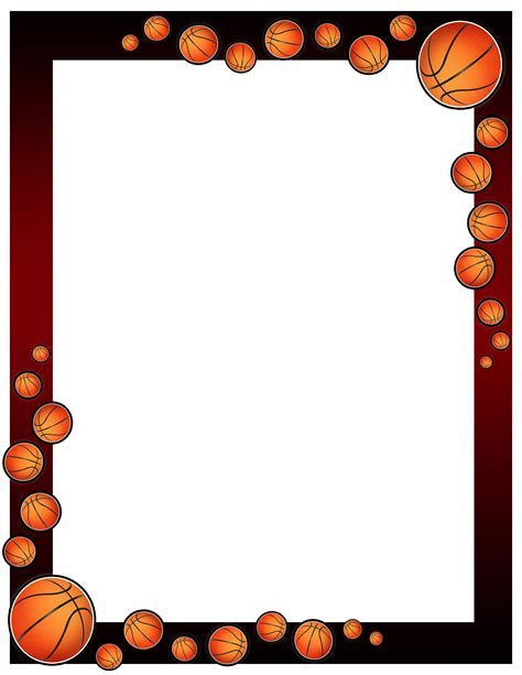 Bb Page Borders Design, Border Design, School Border Basketball Border Design, Basketball Certificate Design, Sports Border Design, Folder Decorado, Basketball Team Gifts, Basketball Theme Party, Basketball Decorations, Free Basketball, Photo Border