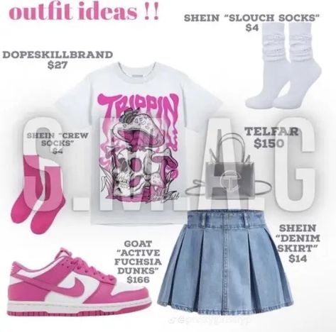 Pink Dunks Outfit Ideas, Dunks Outfit Ideas, Pink Dunks Outfit, Outfit Ideas Shein, Pink Dunks, Dunks Outfit, Teen Swag, Revealing Outfits, Teen Swag Outfits