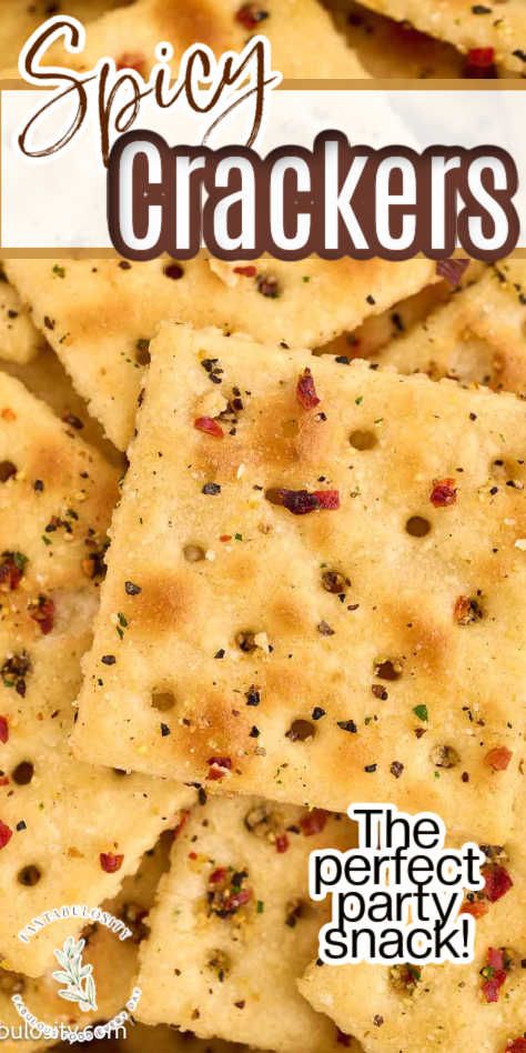 Close up of seasoned crackers. Seasoned Crackers Recipe, Spicy Saltine Crackers, Saltine Crackers Recipe, Seasoned Saltines, Firecracker Recipe, Spicy Crackers Recipe, Seasoned Saltine Crackers, Saltine Cracker Recipes, Ranch Crackers