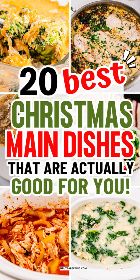 Collage of easy Christmas dinner main course dishes perfect for Christmas food dinner and the best Christmas Eve meal with xmas appetizers. Christmas Dinner Buffet, Christmas Main Dishes, Traditional Christmas Dinner, Easy Christmas Dinner, Perfect Christmas Dinner, Christmas Main, Christmas Dinner Menu, Christmas Recipes Easy, Appetizers For A Crowd