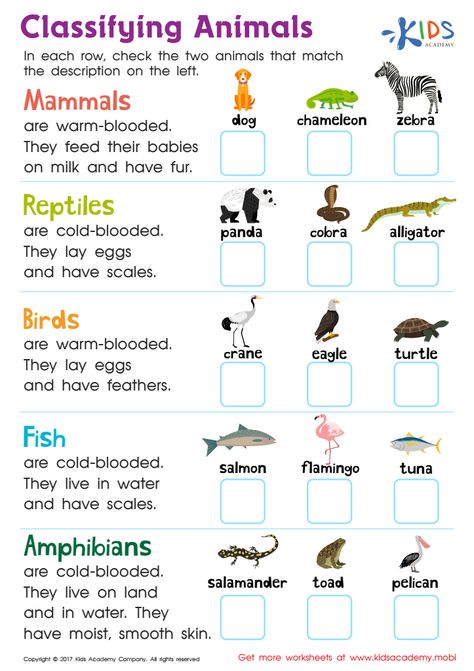 Science For Kids Worksheets, Animals For Kids Teaching, Animal Reproduction Activities, Animal Types Activities, Classifying Animals Activities, Animals Worksheet For Grade 1, Reptiles For Kids, Classification Of Animals Project, Types Of Animals Kindergarten