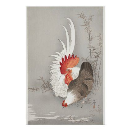 Chicken Painting, Classic Art Prints, Ohara Koson, Japanese Woodblock Printing, Japanese Painting, Animal Posters, Woodblock Print, Birds Painting, Asian Art