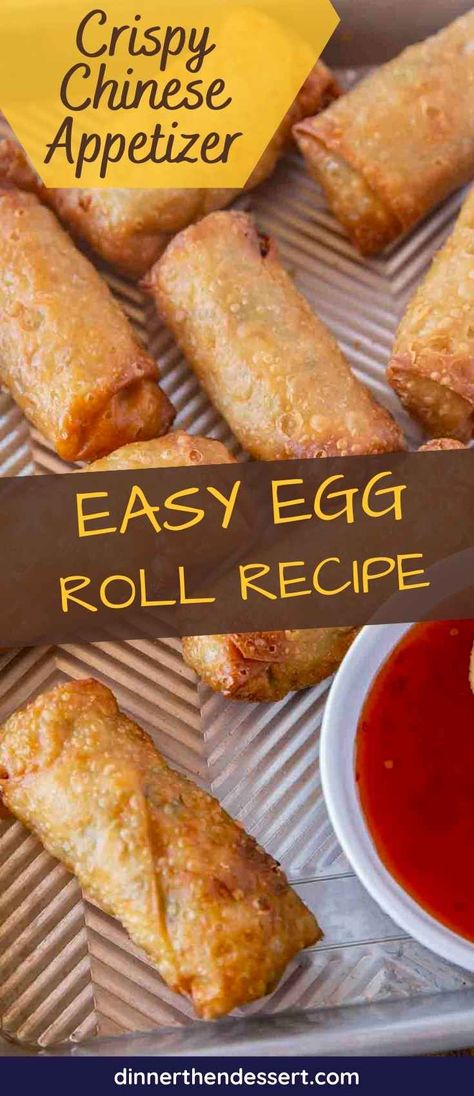 Egg Roll Recipes Pork, Chicken Egg Roll Filling Recipes, Easy Egg Roll Recipes, Eggroll Recipes, Crispy Appetizers, Easy Egg Roll Recipe, Pork Egg Roll Recipes, Easy Egg Roll, Eggroll Recipe