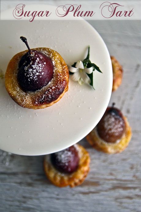 Sugar Plum Tarts by Not Quite Nigella Sugar Plum Recipes, Christmas Dessert Decorations, Portuguese Custard Tarts, Plum Dessert, Custard Tarts, Plum Tart, Plum Recipes, Sugar Plums, Custard Tart