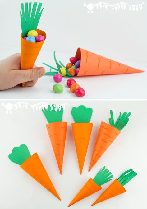 Easter Crafts Kids Basket, Paper Carrots, Cute Carrot, Easter Arts And Crafts, Kids Craft Room, Kids Easter Basket, Easter Art, Easter Craft, Easter Time