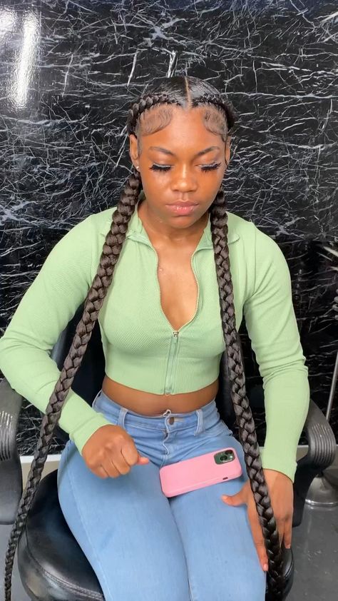 Hairstyles Two Braids, Two Plaits, Cute Weave Hairstyles, Cornrows Braids For Black Women, Two Braid Hairstyles, Braids Men, Birthday Hairstyles, Feed In Braids, French Braids