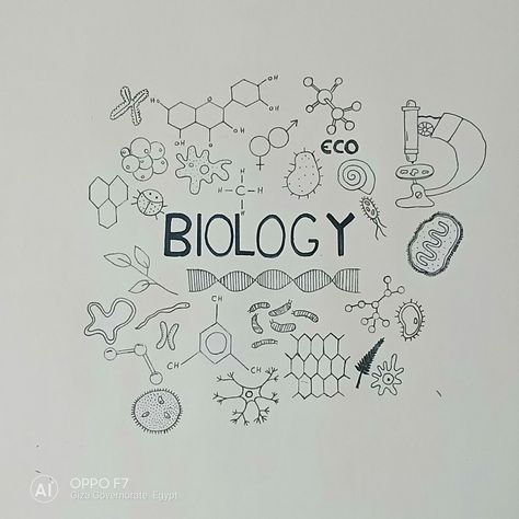 Biology Doodles Drawings, Biology Note Book Cover Ideas, Coverpage Ideas For Projects Biology, Biology Copy Decoration, Science Book Cover Design For School, Science Doodles Biology, Biology Doodle Art, Biology Aesthetic Cover Page, Cover Page For Biology