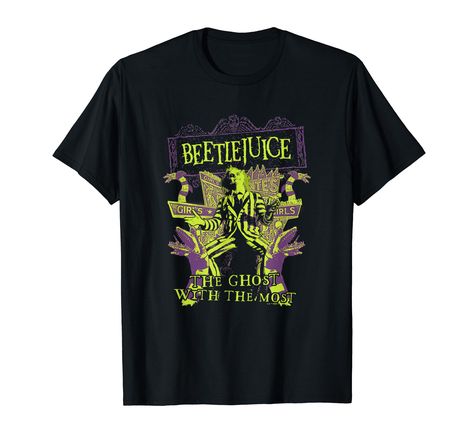 PRICES MAY VARY. Officially Licensed Beetlejuice Apparel for Men - Women - Boys - Girls; Lydia Deetz; Tim Burton T-Shirts; Cult-Classic Horror T-Shirts; Supernatural T-Shirts; Halloween T-Shirts; Costume T-Shirts; Handbook for the Recently Deceased; Halloween Costumes 23WBBJ00007A-001 Lightweight, Classic fit, Double-needle sleeve and bottom hem Beetlejuice Girl, Handbook For The Recently Deceased, Supernatural Tshirt, Lydia Deetz, Halloween T Shirts, T Shirt Costumes, The Ghost, Classic Horror, Halloween T Shirt