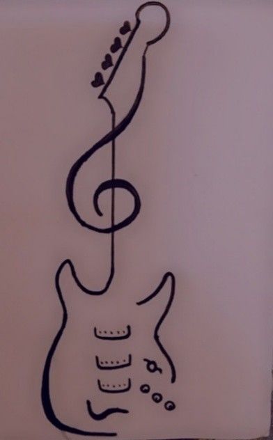 🎸🎸❤️❤️ Mini Guitar Drawing, Spotify Logo Drawing, Simple Music Drawings, Mini Drawings Music, Band Drawing Easy, Dark Easy Drawings, Music Notes Drawing Doodles, Music Lover Drawing, Music Related Drawings