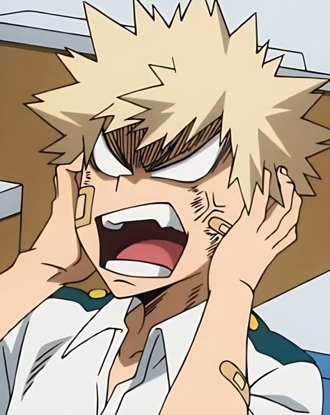 Bakugou Face Expressions, Mha Deku And Bakugo, My Hero Academia Katsuki Bakugo, Kermit The Frog Gif, Bakugo Katsuki Fanart, Katsuki Fanart, Mha Deku, Mad Face, My Hero Academia Wallpaper