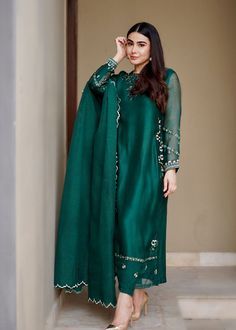 Shirts Designs Pakistani, Gharara Designs, Raw Silk Dress, Net Shirt, Organza Sleeves, Desi Fashion Casual, Pakistani Fancy Dresses, Embroidered Sleeves, Simple Pakistani Dresses