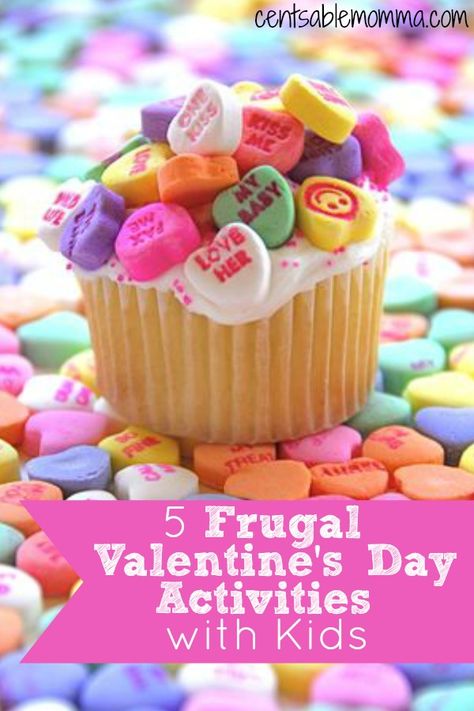 Make Valentine's Day special for your kids with these 5 Frugal Valentine's Activity ideas to do with kids. Valentines Dance, Valentine Cupcakes, Heart Cupcakes, Valentine Day Cupcakes, Torte Cupcake, Valentines Cupcakes, Valentine's Day Recipes, Candy Hearts, Candy Candy