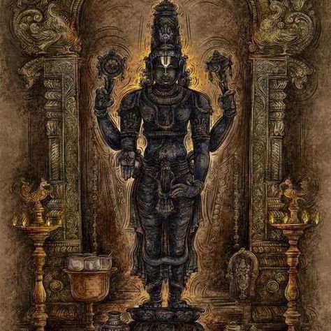 Kedaram Viswanathan (@kedaramvishwanathan) • Instagram photos and videos Venkateshwara Swamy Paintings, Perumal Painting, Lord Venkateshwara Hd Wallpapers, Perumal Images Hd Wallpaper, Govinda God, Tirupati Balaji Painting, Cartoon Elements, God Venkateswara Images Hd Wallpaper, Satin Skirts