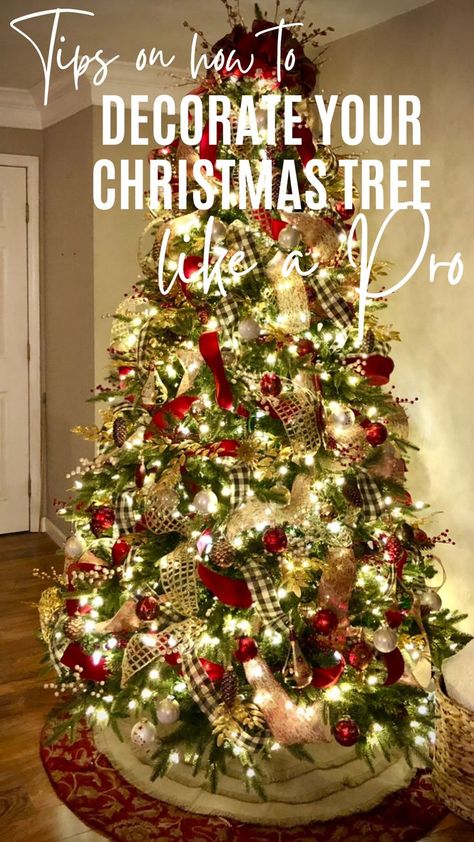 Cmas Trees Decorations Ideas, Full Tree Decorating Ideas, 10 Ft Christmas Tree Decoration, How To Decorate A Tree Like A Pro, Christmas Tree Decoration Tips, Christmas Tree Decoration Ideas 2023, Fully Decorated Christmas Tree, Decorate Tree Like A Pro, Traditional Tree Decorations