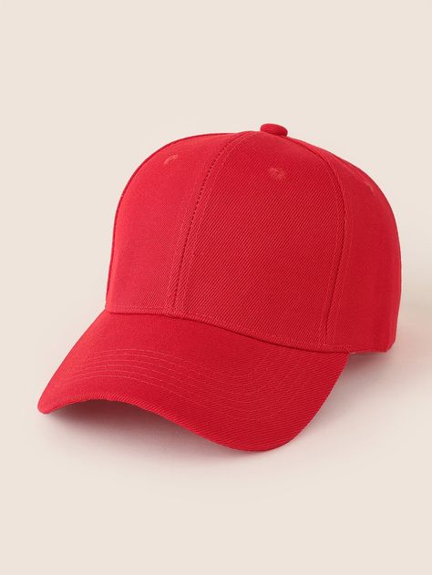 Solid Baseball Cap Red Cap Aesthetic, Word Costumes, Mario Costumes, Red Baseball Cap, Tweedle Dum, Red Clothes, Trendy Caps, Plain Baseball Caps, Plain Caps