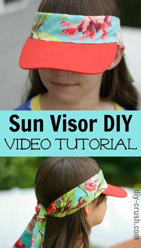 Diy Sun Visor, Pola Topi, Sewing Hats, Diy Videos Tutorials, Hat Patterns To Sew, Sun Visor Hat, Sew Ins, Visor Hat, Diy Hat