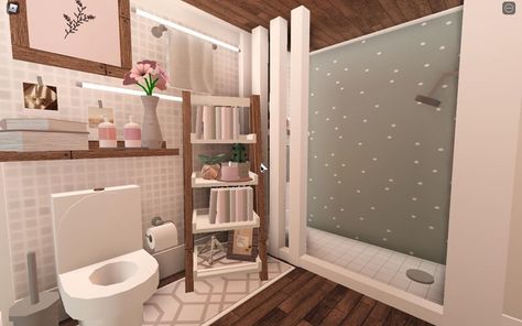 Bloxburg Master Room Ideas Bathroom, Bloxburg Bathroom Ideas 3×2, 2x3 Bathroom Bloxburg, Bloxburg Apartment, Bloxburg Bathroom Ideas, Color Bathroom Design, Bloxburg Building, Cute Bathroom Ideas, Blox Burg